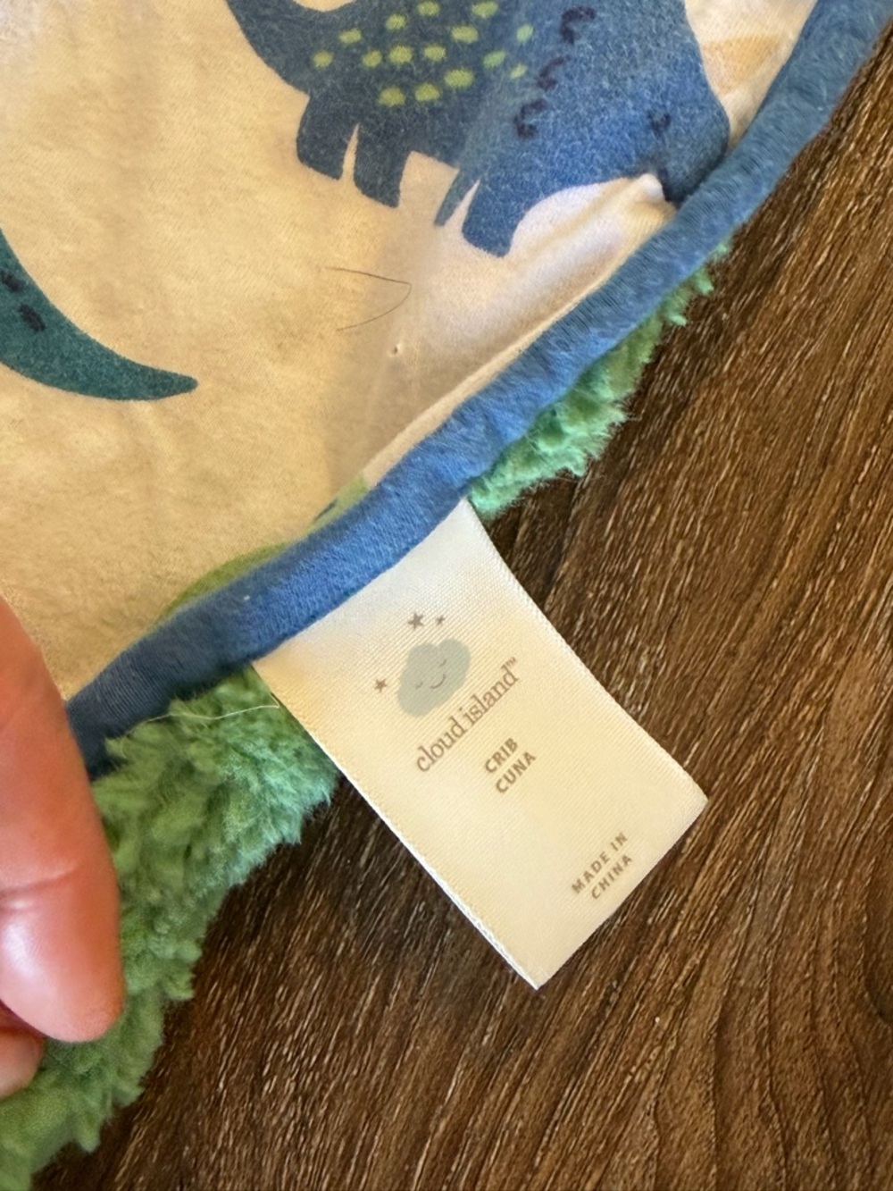 cloud island Green & Blue Dinosaur Baby Blanket - Picture 5 of 8